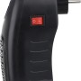 Termoventilatore elettrico t.b.t. compatto nero con spina e interruttore rosso.