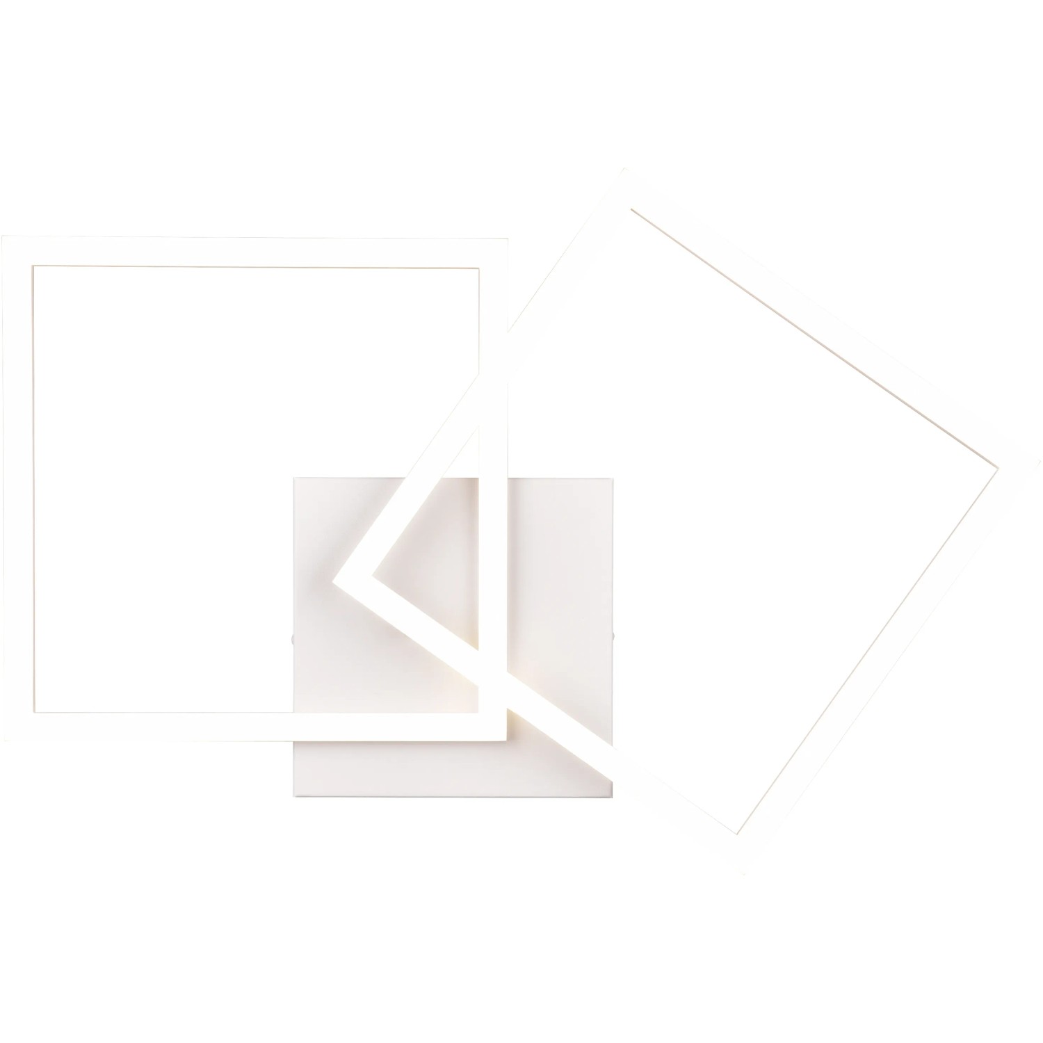 Plafoniera LED Trail moderna e orientabile in bianco opaco, 7 x 44,6 x 39,6 cm.