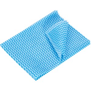 Panno di pulizia blu e bianco con motivo a onde, adatto a varie superfici.