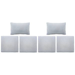 Copricuscini di ricambio, set da 6, per set mobili da balcone Olea, grigio. Cuscini seduta e schienale.