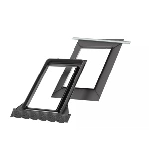 Telaio di raccordo nero per finestre per tetti.