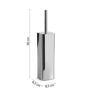 Set scopino WC t.b.t. cromato, squadrato, dimensioni 38 x 8,3 cm.