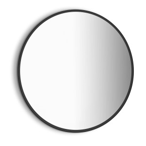 Specchio da parete rotondo con cornice nera