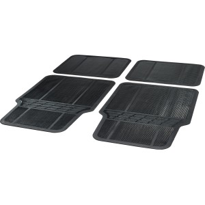 Set di tappetini auto CMI neri, 4 pezzi, in gomma, per interni auto.