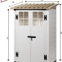 Casetta da giardino Garofalo Tuscany Evo, 122,5x82,5x201 cm, in metallo, bianco-beige. Casetta con doppia porta e finestre.