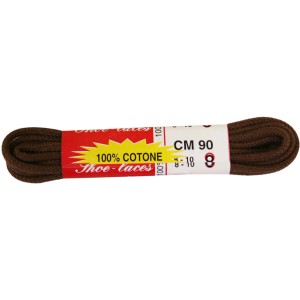 Lacci marroni, lunghezza 90 cm, in 100% cotone per scarpe da lavoro.