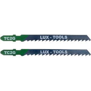 Due lame per seghetto alternativo LUX per legno, affilate coniche, con attacco a T.