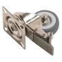 Rotella girevole in acciaio inox, 50 mm, con piastra e freno. Portata 40 kg.