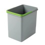 Pattumiera t.b.t. grigia con bordo verde. Pratico cestino per cucina o bagno.