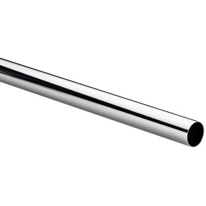 Tubo appendiabiti cromato Hettich, rotondo, Ø 25 mm, lunghezza 1200 mm, in acciaio.