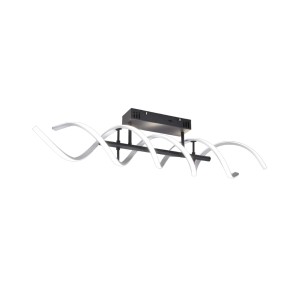 Plafoniera LED Sequence moderna con alluminio spazzolato e design curvo.