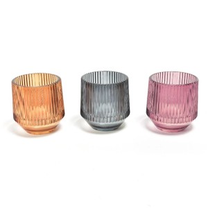 Portacandela in vetro Ø 9,5 cm colori assortiti