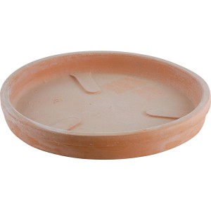 Sottovaso in terracotta per vasi da fiori, rotondo.