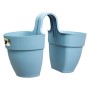 Fioriera da balcone t.b.t. blu per fiori, progettata per essere appesa alle ringhiere.