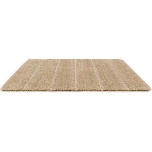 Tappeto da bagno Wenko Steps color sabbia, 60x90 cm, in microfibra con due altezze del pelo.