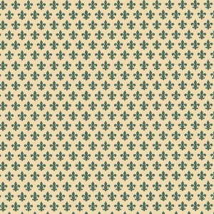 Pellicola adesiva t.b.t. con motivo a giglio verde su sfondo beige.