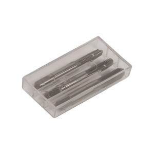 Set di maschi LUX M6 Comfort in acciaio in scatola di plastica trasparente.