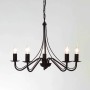 Lampadario a sospensione nero t.b.t. con cinque luci in design classico.