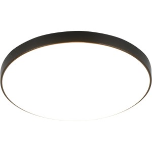 Plafoniera LED nera Spica, forma rotonda, design moderno per interni.
