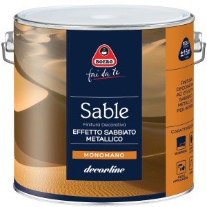 Pittura decorativa Boero Sable per effetti sabbia, effetto metallico.