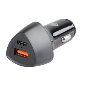 t.b.t. Caricabatteria da auto per accendisigari con porta USB e USB-C.