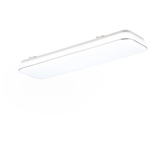 Plafoniera LED bianca moderna Blanca, 60 cm di larghezza, per corridoio e soggiorno.