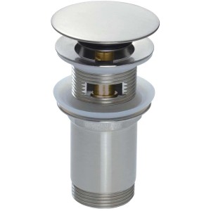Tappo click-clack per lavabo tondo Click-Clack Idrostile Acciaio spazzolato