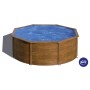 Piscina rotonda Gre Pool Sicilia effetto legno, Ø 350 cm, altezza 120 cm. Piscina fuori terra color legno.