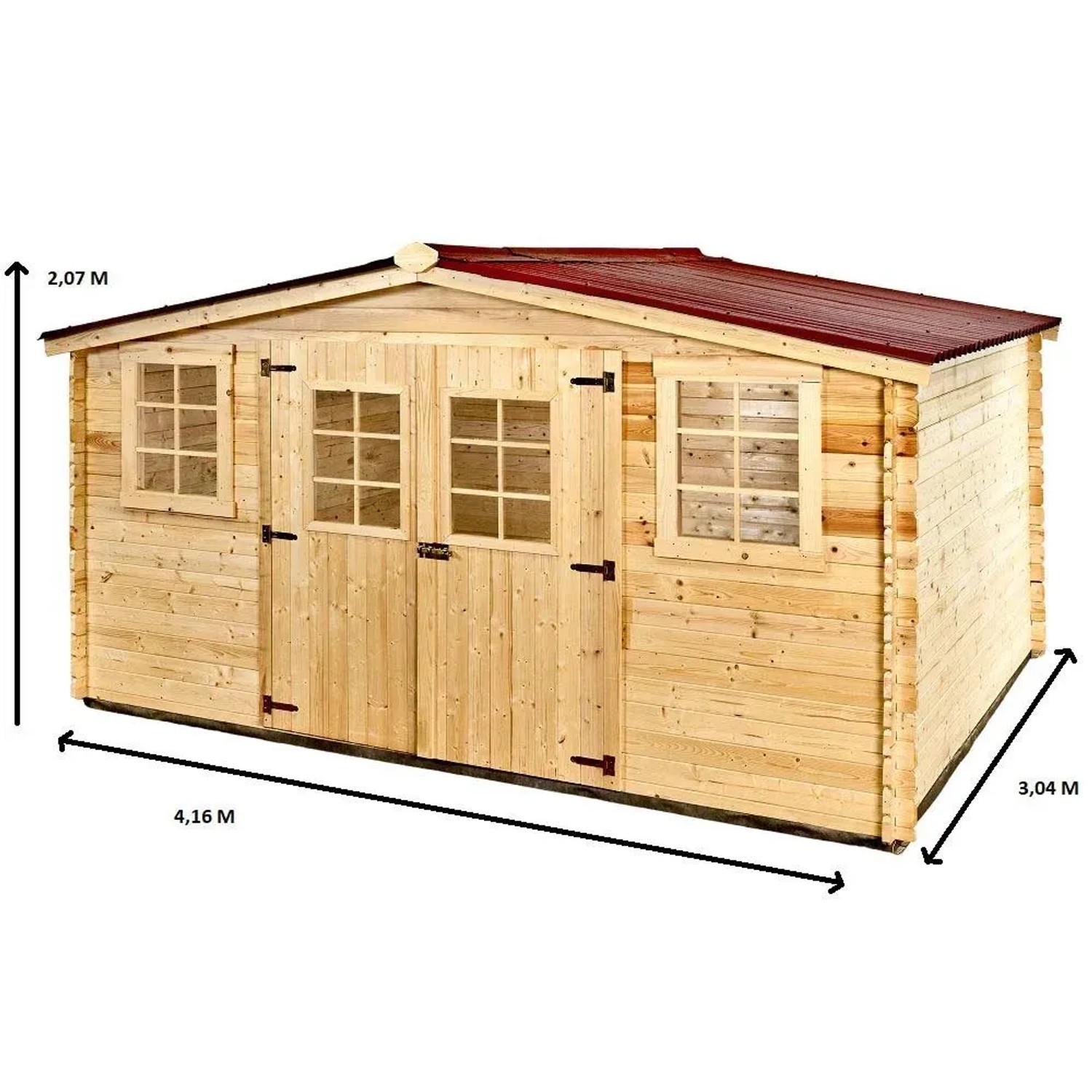 Casetta da giardino in legno sp 28 mm H207xL416xP304 cm_10