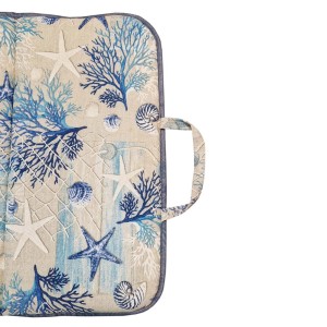 Cuscino da esterno t.b.t. con motivo di stelle marine e coralli blu.