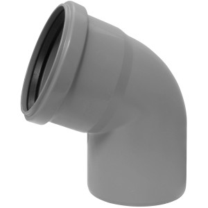 Curva HT Marley 67° DN 50, tubo di scarico grigio per edifici.