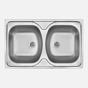 Lavello da appoggio 2 vasche Idrostile Guantánamo 500x140 mm satinato
