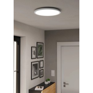 Plafoniera LED bianca Eglo Rovito, diametro 39 cm, per illuminazione ambienti.