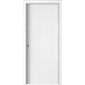 Porta interna bianca, superficie liscia, design semplice.