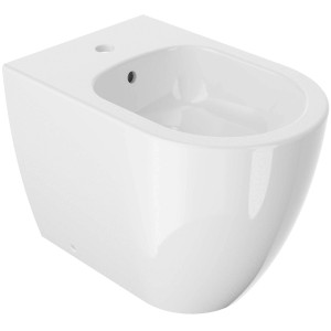 Bidet in ceramica bianca sospeso.