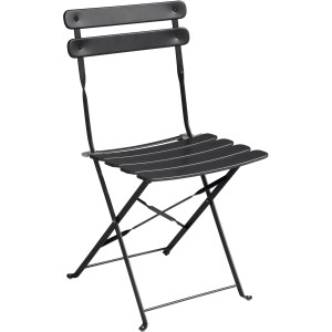 Sedia da giardino t.b.t. nera in metallo, pieghevole.