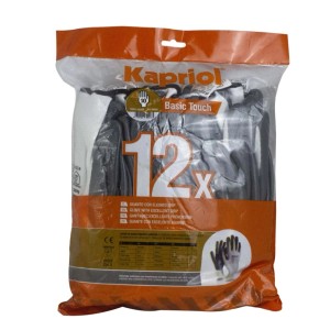 Set 12 guanti da lavoro in nitrile Basic Touch Kapriol grigio/bianco tg 10