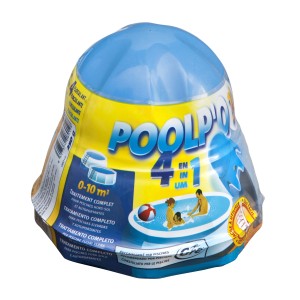 Set per la cura della piscina Poolpo 4 in 1 per la disinfezione di piscine fino a 10 m³.