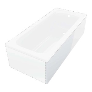 Pannello acrilico per vasca Cabaiguán 160 cm lato lungo bianco