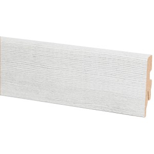 Battiscopa Sea Pine, 60x20 mm, lunghezza 2600 mm, MDF, per montaggio a parete con clip.