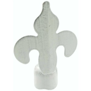 Pomello per bastone tenda giglio Ø 20 mm bianco argento