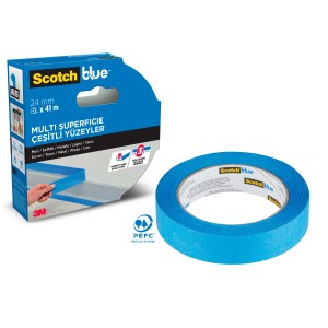 Rotolo di nastro adesivo blu Scotch Blue, 24mm x 41m, per varie superfici.