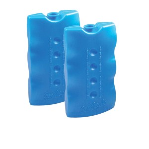 Due mattonelle di ghiaccio blu per campeggio e tempo libero.