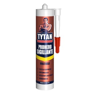 Sigillante siliconico Tytan Prohero, bianco, per varie superfici. Sigillante per OBI.