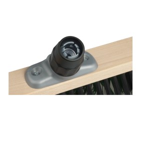 Dettaglio della testa di scopa LUX 40 cm con setole a X e attacco manico.