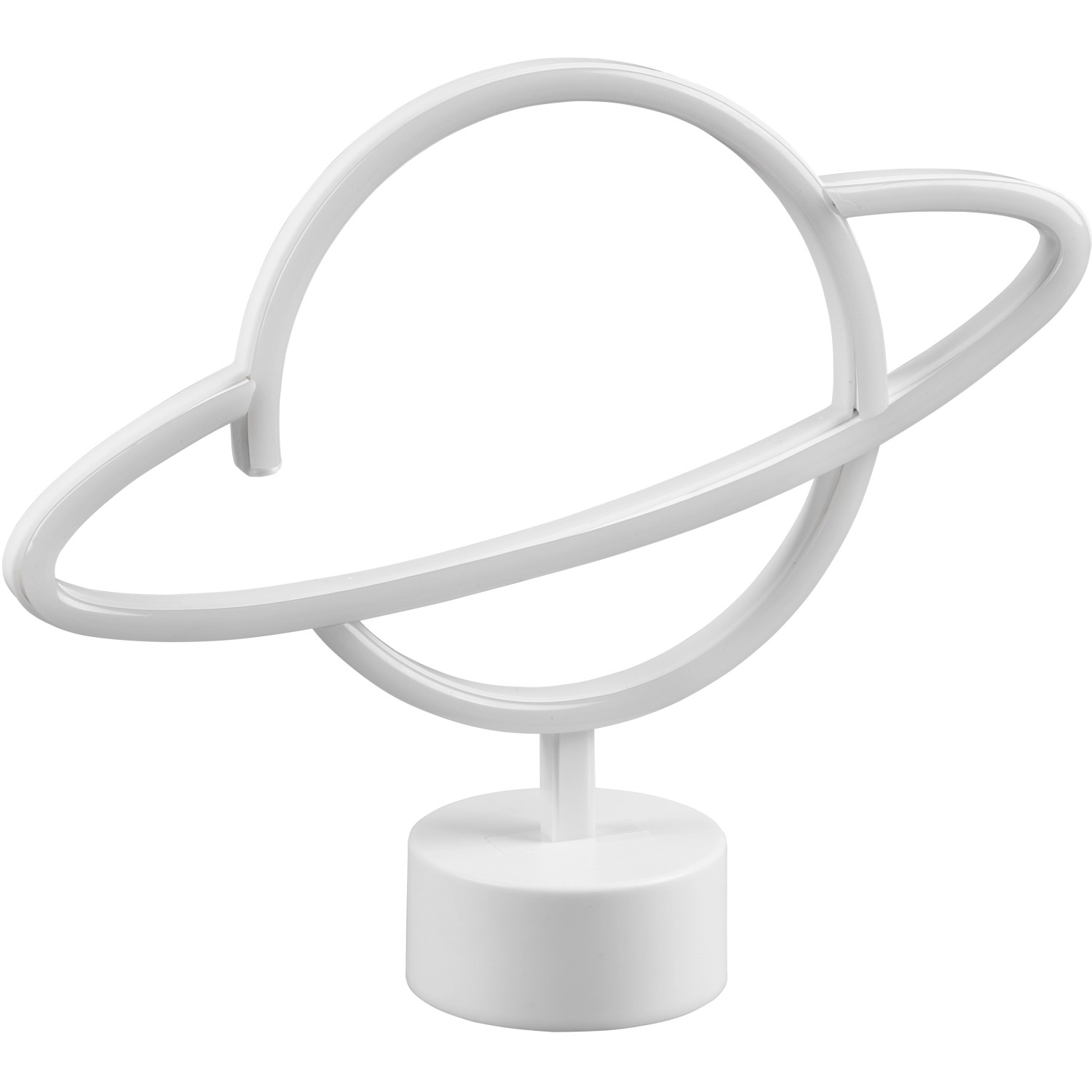 Lampada da tavolo LED Reality Planet bianca, 24,5 cm, design moderno per soggiorno e camera dei bambini.
