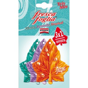 t.b.t. Profumatore auto a forma di foglia, confezione da 3 con diverse profumazioni.