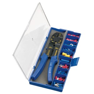 Set pinza a crimpare LUX Classic con pinza e 100 capicorda in valigetta.