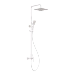 Colonna doccia miscelatore Idrostile doccia pioggia sottile 250x250 mm bianco