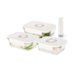 Contenitori in vetro per alimenti Aspifresh set 3 con pompa per sottovuoto